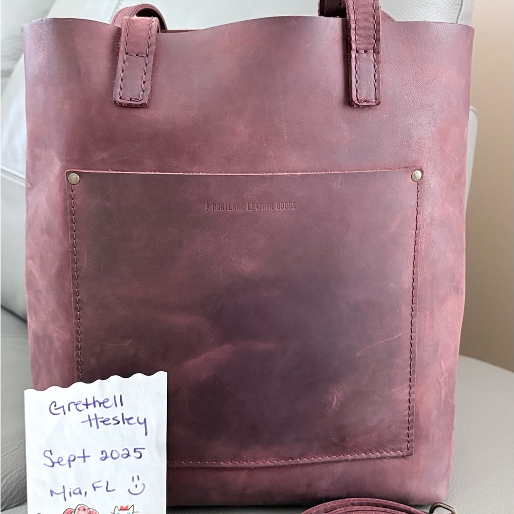 PLG Large Crossbody Tote in Merlot!